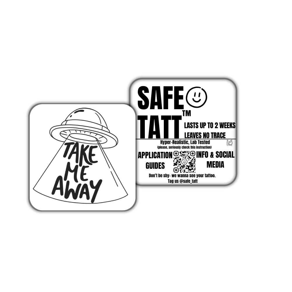 Take Me Out of Here semi-permanent tattoo by SafeTatt