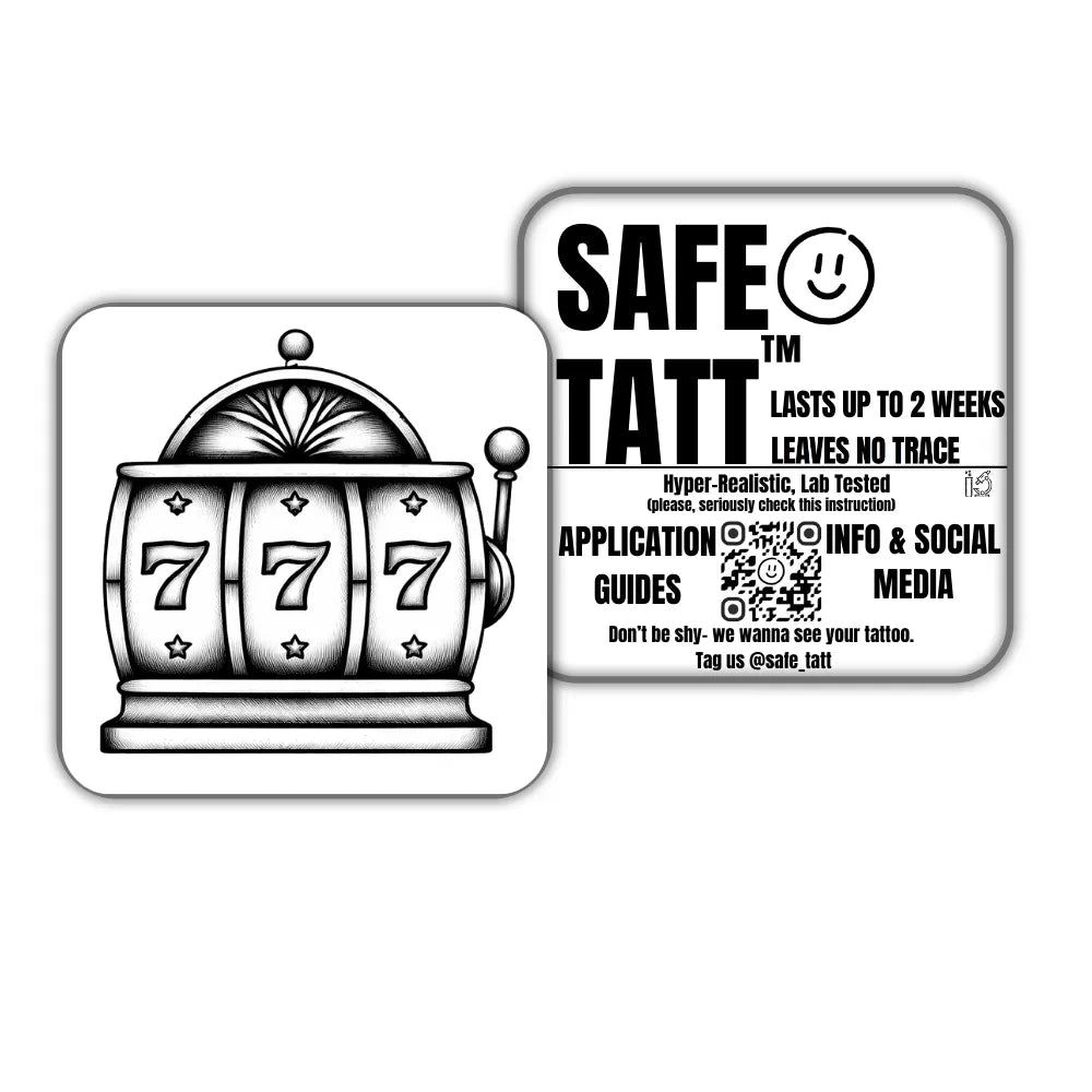 Lucky Slots semi-permanent tattoo by SafeTatt