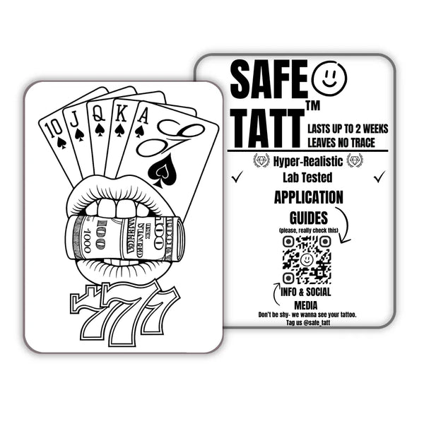 Royal Flush semi-permanent tattoo by SafeTatt