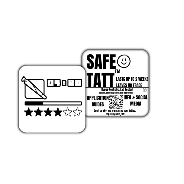 420 Level Badge semi-permanent tattoo by SafeTatt