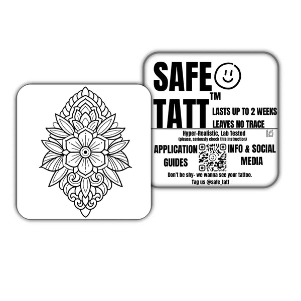 Floral Mandala semi-permanent tattoo by SafeTatt
