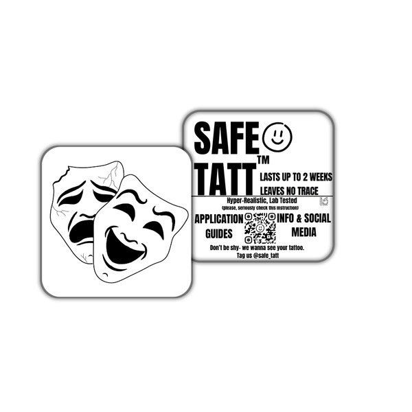 Comedy & Tragedy semi-permanent tattoo by SafeTatt