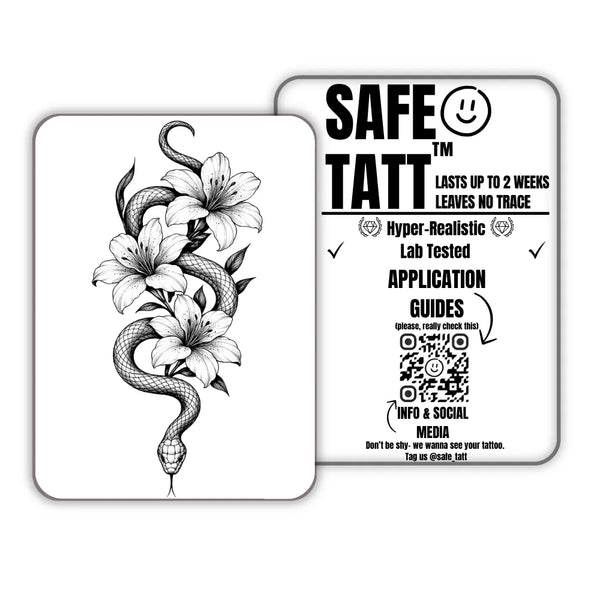 Serpent Bloom semi-permanent tattoo by SafeTatt