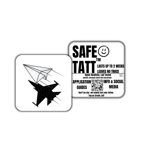 Paper Jet semi-permanent tattoo by SafeTatt