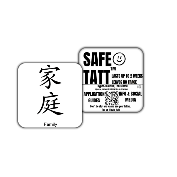 Kanji Family semi-permanent tattoo by SafeTatt