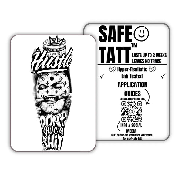 Hustle Mask semi-permanent tattoo by SafeTatt