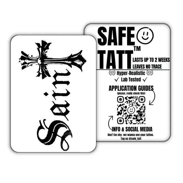 Faith Cross semi-permanent tattoo by SafeTatt