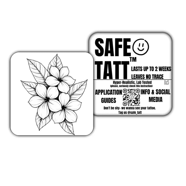 Plumeria Bloom semi-permanent tattoo by SafeTatt