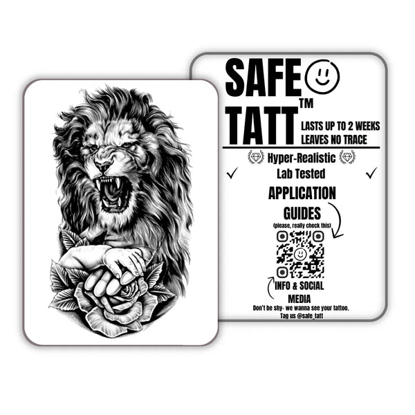 Lion Bloom semi-permanent tattoo by SafeTatt