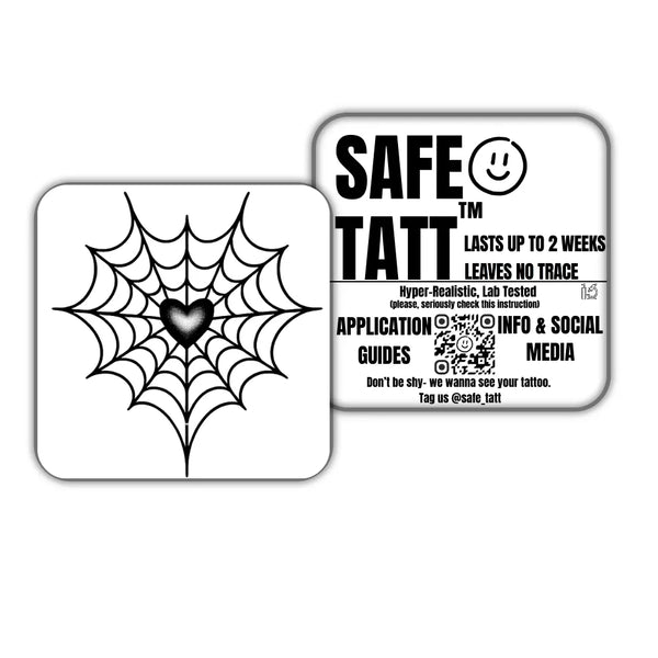 Web Heart semi-permanent tattoo by SafeTatt