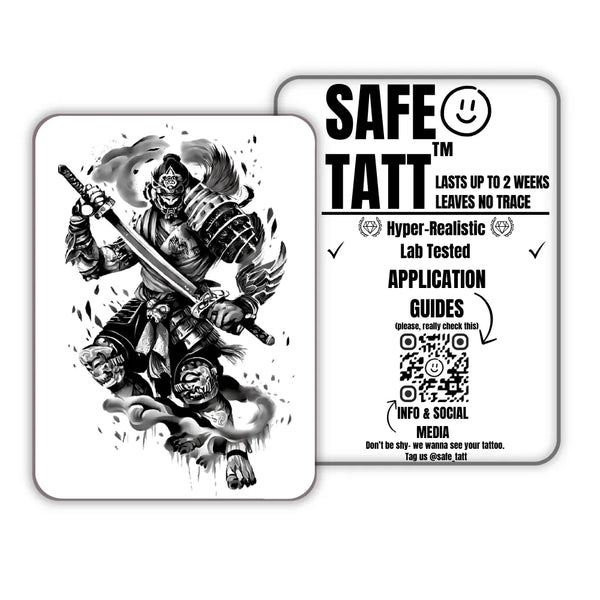 Shadow Samurai semi-permanent tattoo by SafeTatt