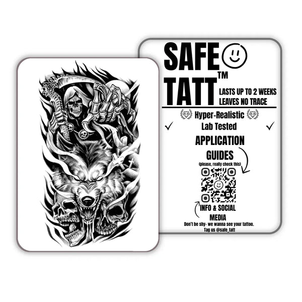 Grim Hunt semi-permanent tattoo by SafeTatt
