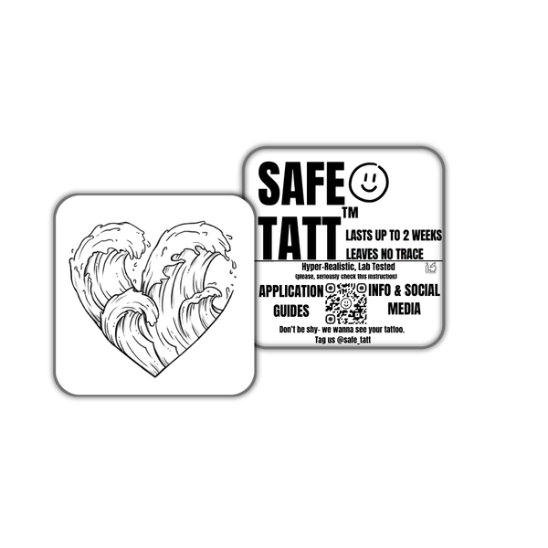 Wave Heart semi-permanent tattoo by SafeTatt