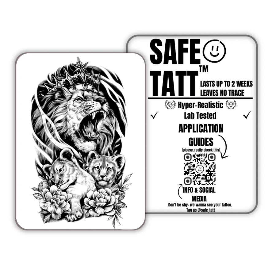Lion Crown semi-permanent tattoo by SafeTatt