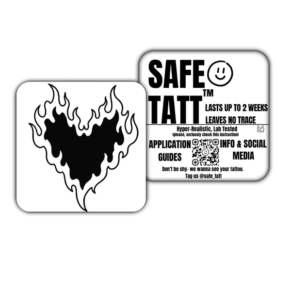 Flame Heart semi-permanent tattoo by SafeTatt