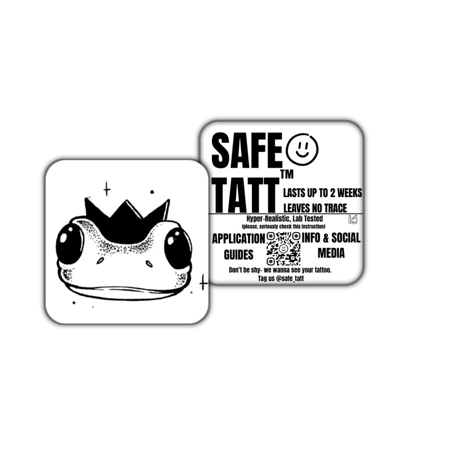 Queen Frog semi-permanent tattoo by SafeTatt