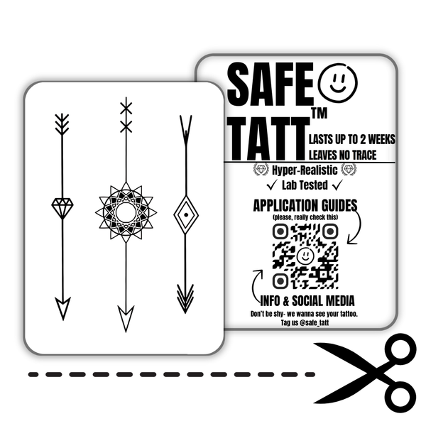 Geometric Arrows semi-permanent tattoo by SafeTatt