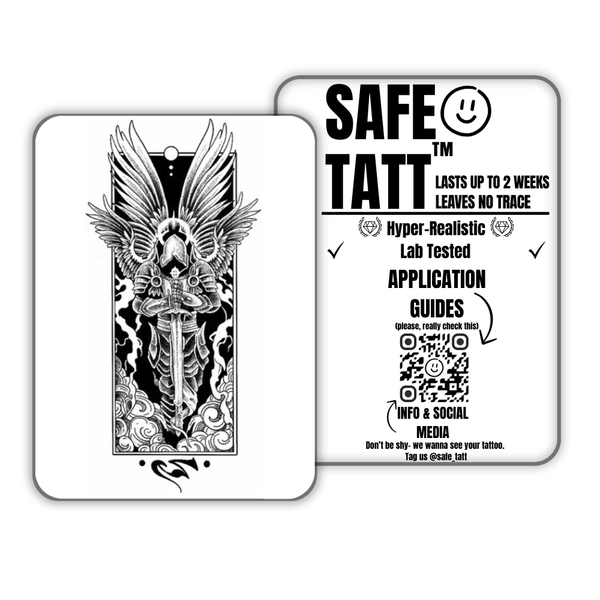 Divine Sentinel semi-permanent tattoo by SafeTatt