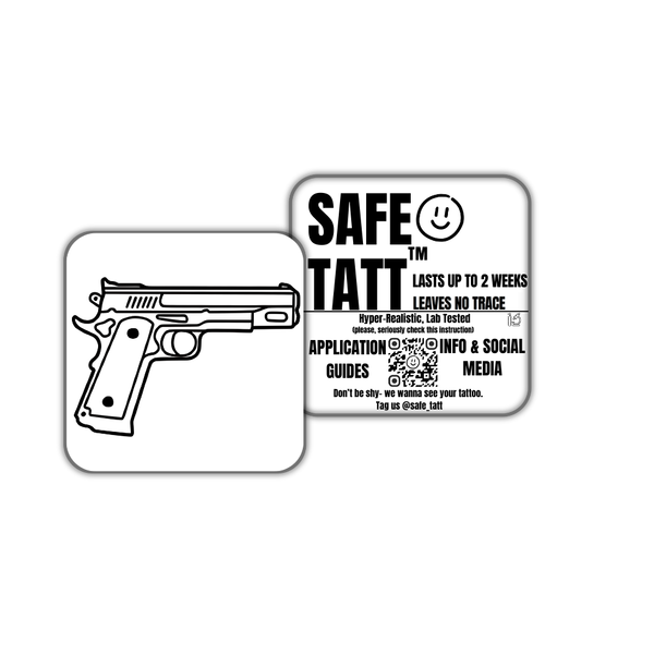 Tactical Sidearm semi-permanent tattoo by SafeTatt