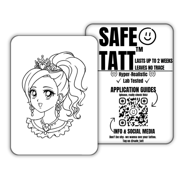 Anime Princess semi-permanent tattoo by SafeTatt