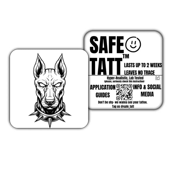 Doberman semi-permanent tattoo by SafeTatt