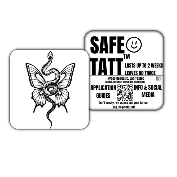 Serpent Butterfly semi-permanent tattoo by SafeTatt