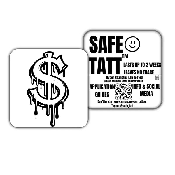 Dripping Dollar semi-permanent tattoo by SafeTatt