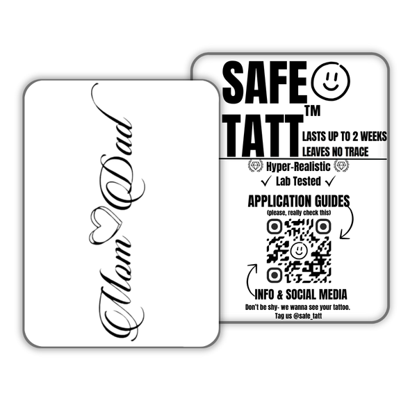 Mom & Dad semi-permanent tattoo by SafeTatt