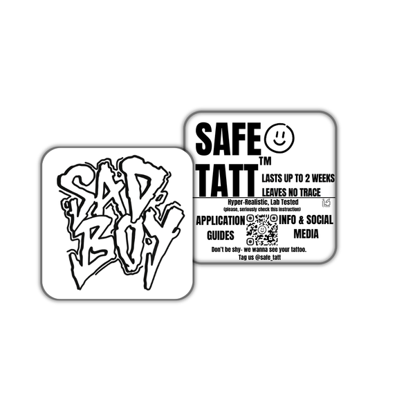 Sad Boy semi-permanent tattoo by SafeTatt