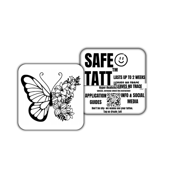 Right Butterfly Bloom semi-permanent tattoo by SafeTatt