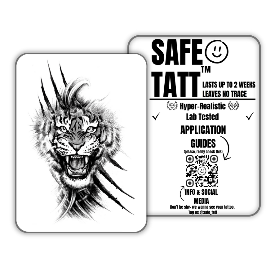 Ripped Tiger semi-permanent tattoo by SafeTatt