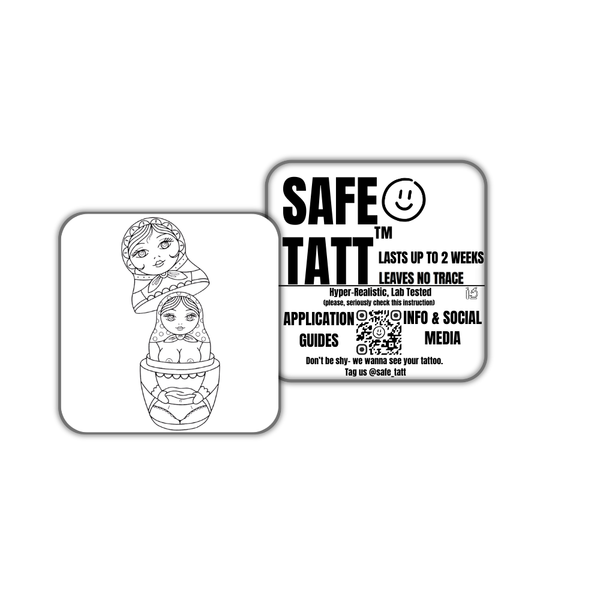 Naughty Matryoshka semi-permanent tattoo by SafeTatt