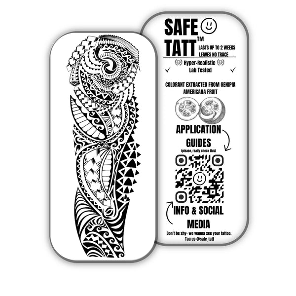 Polynesian Tribal semi-permanent tattoo by SafeTatt