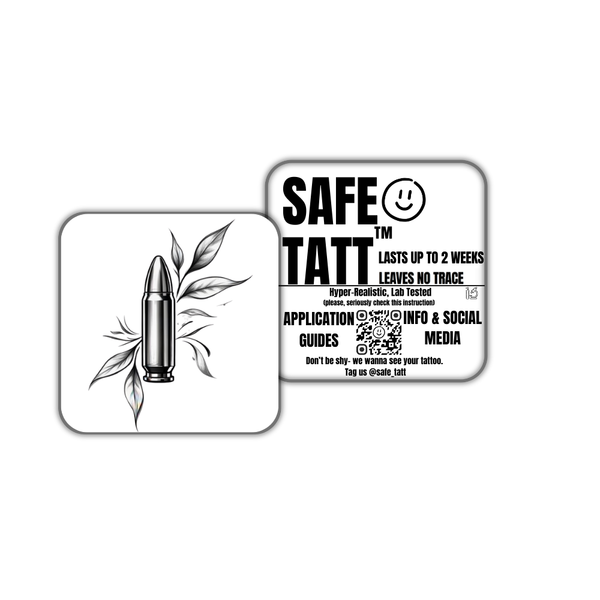Leaf Bullet semi-permanent tattoo by SafeTatt