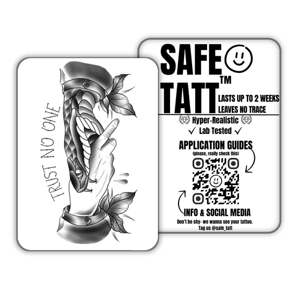 Trust No One semi-permanent tattoo by SafeTatt