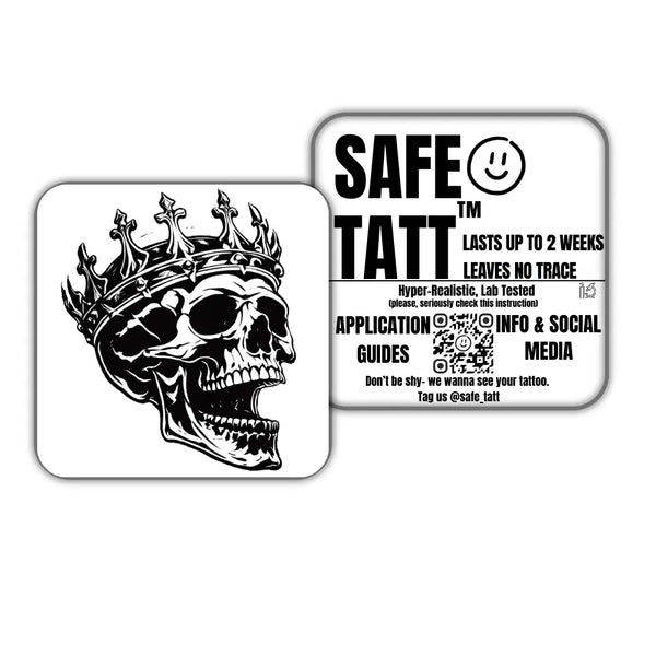 Crowned Skull semi-permanent tattoo by SafeTatt