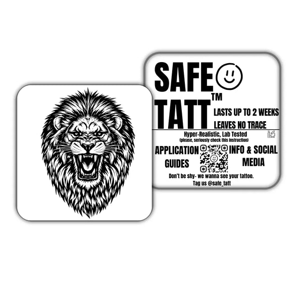 Roaring Lion semi-permanent tattoo by SafeTatt