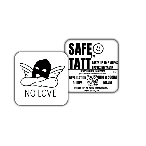 No Love Angel semi-permanent tattoo by SafeTatt