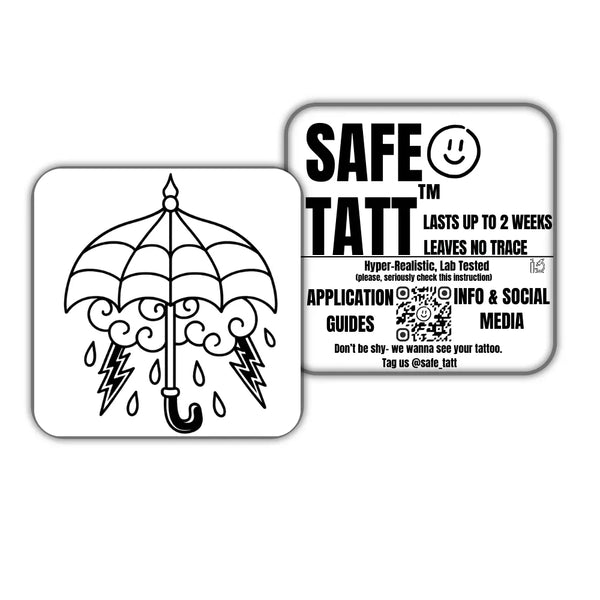Stormy Umbrella semi-permanent tattoo by SafeTatt