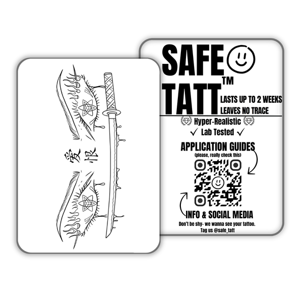 Blade Eyes semi-permanent tattoo by SafeTatt