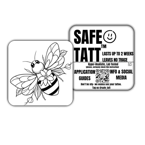Floral Bee semi-permanent tattoo by SafeTatt