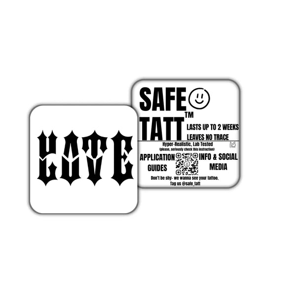 LOVE / HATE semi-permanent tattoo by SafeTatt