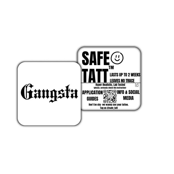 Gangsta Script semi-permanent tattoo by SafeTatt