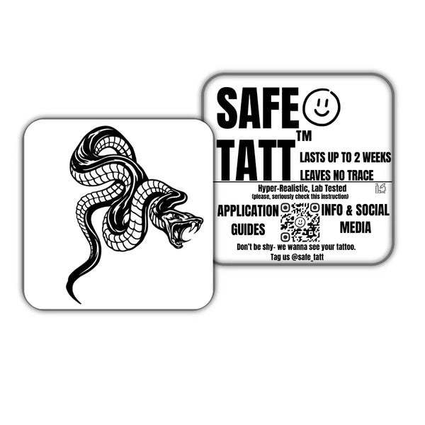Coiled Strike Serpent semi-permanent tattoo by SafeTatt