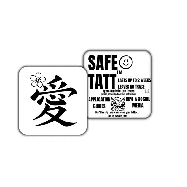 Love Kanji semi-permanent tattoo by SafeTatt