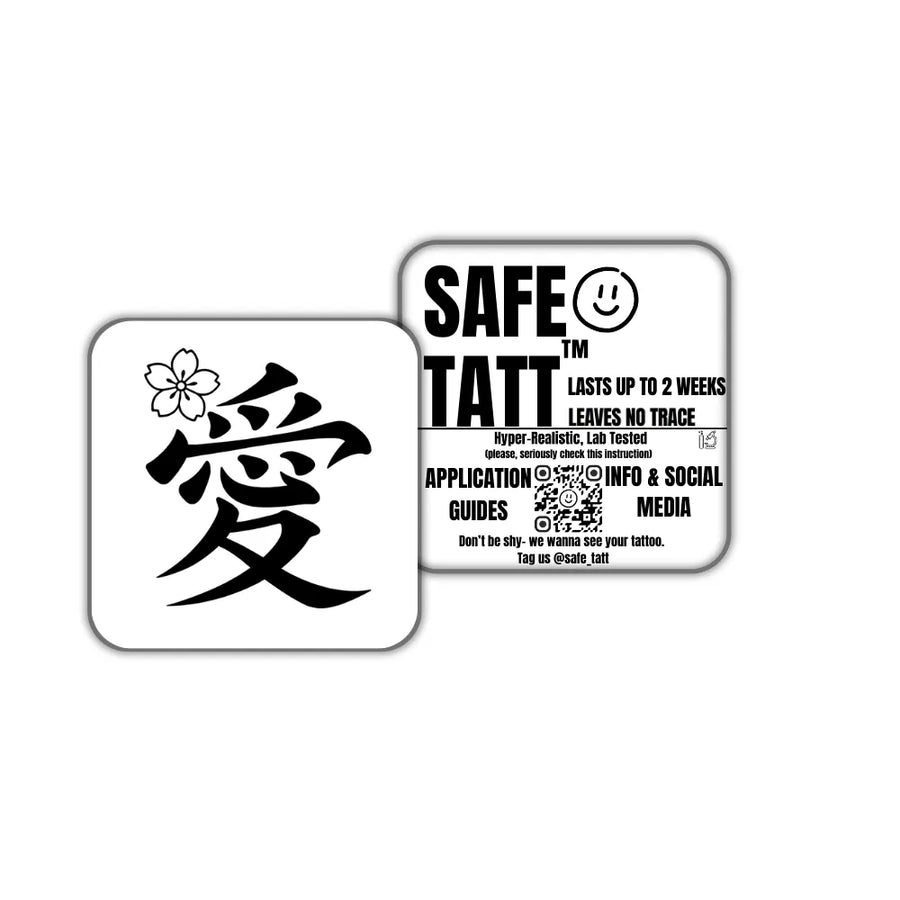 Love Kanji semi-permanent tattoo by SafeTatt