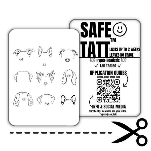 Dog Head semi-permanent tattoo by SafeTatt