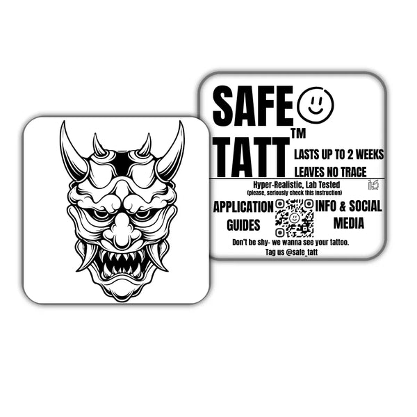 Oni Mask semi-permanent tattoo by SafeTatt
