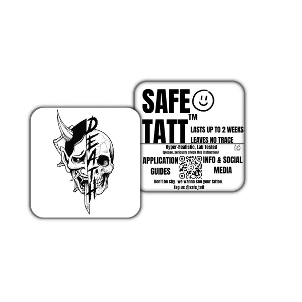 Split Death semi-permanent tattoo by SafeTatt