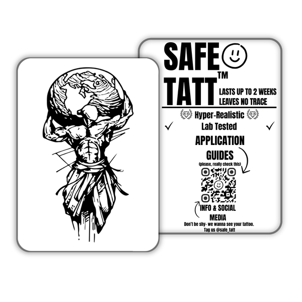 Atlas Strength semi-permanent tattoo by SafeTatt